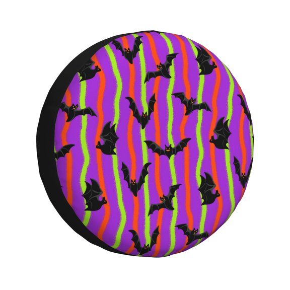 Rv Spare Tire Cover 14 inch - halloween bats Pattern Tire Covers for Trailers, Adjustable Camper Spare Tire Cover