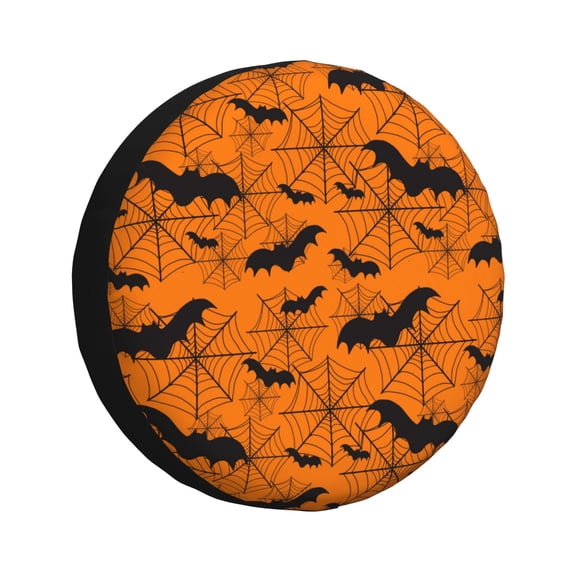 Rv Spare Tire Cover 14 inch - halloween bats Tire Covers for Trailers, Adjustable Camper Spare Tire Cover