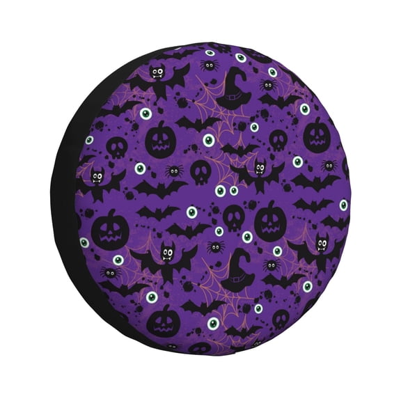Rv Spare Tire Cover 14 inch - spider web halloween bat hat Tire Covers for Trailers, Adjustable Camper Spare Tire Cover
