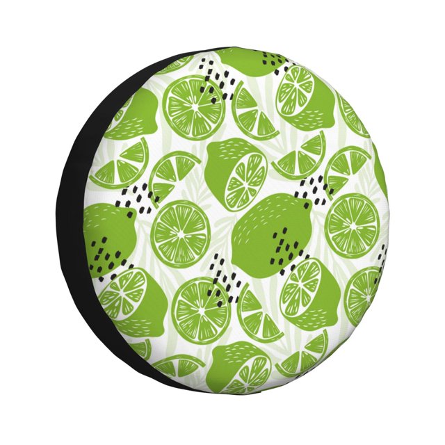 Rv Spare Tire Cover 15 In green Various lemons Adjustable Tire Covers