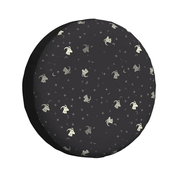 Rv Spare Tire Cover 15 inch - Artsy Cool Sheep Head Stars Moon Tire Covers for Trailers, Adjustable Camper Spare Tire Cover