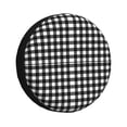 thumbnail image 1 of Rv Spare Tire Cover 15 inch - Black white Buffalo Plaid Tire Covers for Trailers, Adjustable Camper Spare Tire Cover, 1 of 7