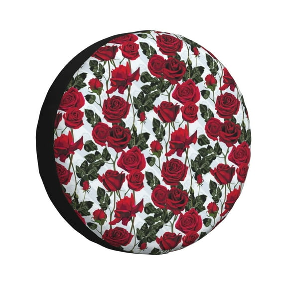 Rv Spare Tire Cover 15 inch - Bouquet Rose Flowers Tire Covers for Trailers, Adjustable Camper Spare Tire Cover