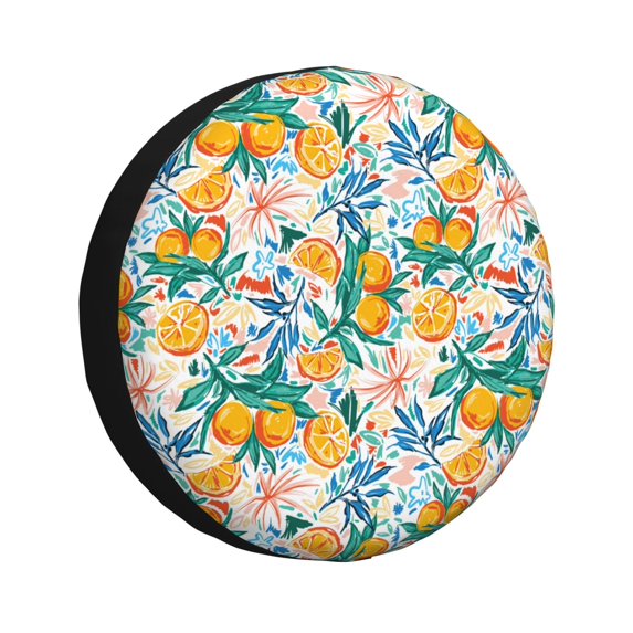 Rv Spare Tire Cover 15 inch - Colorful Fruits Tire Covers for Trailers, Adjustable Camper Spare Tire Cover