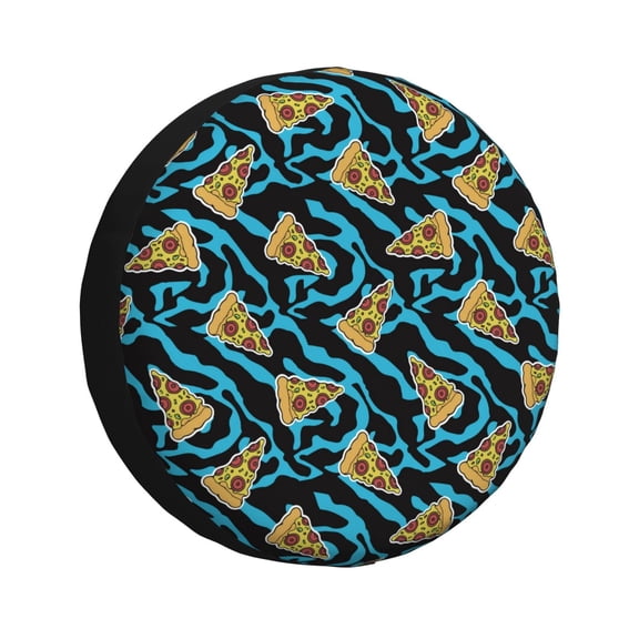 Rv Spare Tire Cover 15 inch - Cute Pizza Wave Tire Covers for Trailers, Adjustable Camper Spare Tire Cover
