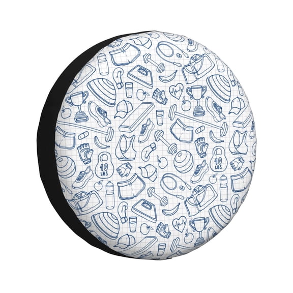 Rv Spare Tire Cover 15 inch - Fitness guru Tire Covers for Trailers, Adjustable Camper Spare Tire Cover