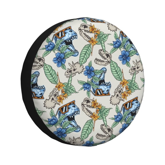 Rv Spare Tire Cover 15 inch - Fun Dinosaur Head Tire Covers for Trailers, Adjustable Camper Spare Tire Cover