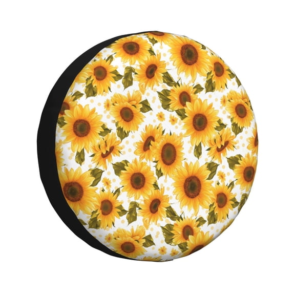 Rv Spare Tire Cover 15 inch - Modern Elegant Sunflower Tire Covers for Trailers, Adjustable Camper Spare Tire Cover