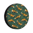 thumbnail image 1 of Rv Spare Tire Cover 15 inch - Orange Fox Greenery Tire Covers for Trailers, Adjustable Camper Spare Tire Cover, 1 of 7