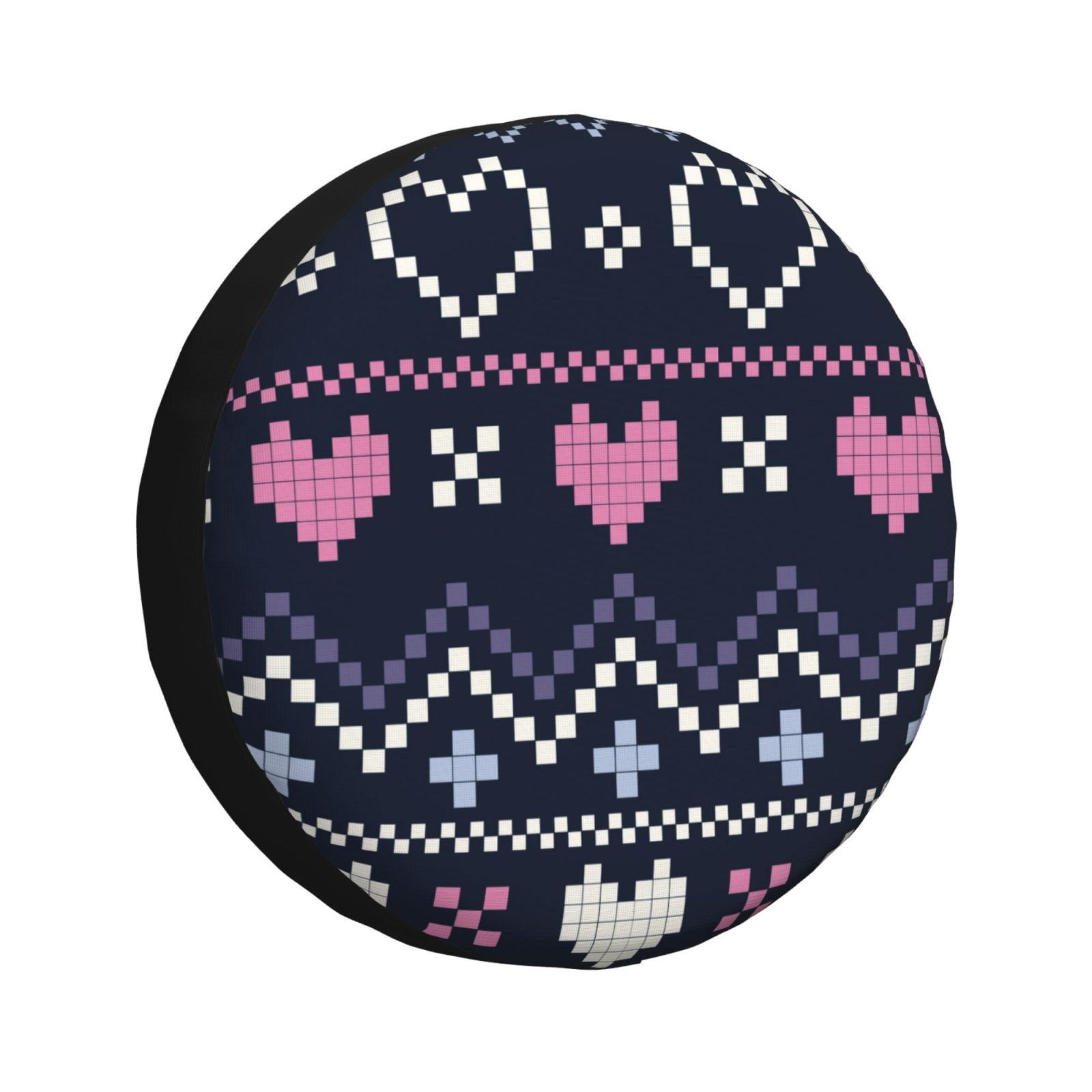 Rv Spare Tire Cover 15 inch Pixel Heart Winter Tire Covers for