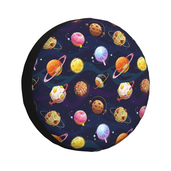 Rv Spare Tire Cover 15 inch - Space Pattern star Tire Covers for Trailers, Adjustable Camper Spare Tire Cover