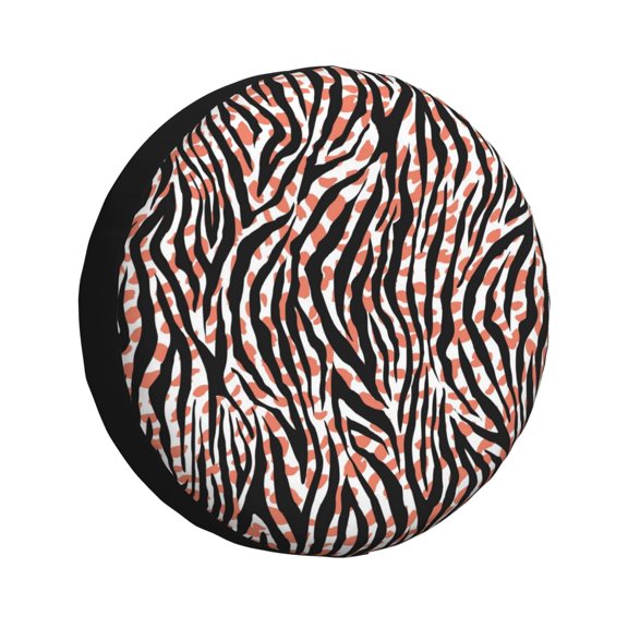 Rv Spare Tire Cover 15 inch - Zebra Skin Leopard Print Tire Covers for Trailers, Adjustable Camper Spare Tire Cover