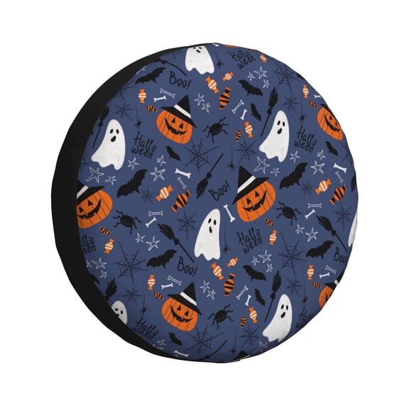 Rv Spare Tire Cover 15 inch - fun halloween pumpkin Tire Covers for Trailers, Adjustable Camper Spare Tire Cover