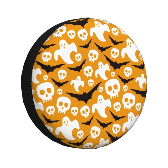 Rv Spare Tire Cover 15 inch - halloween elements bat Tire Covers for Trailers, Adjustable Camper Spare Tire Cover