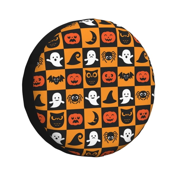Rv Spare Tire Cover 15 inch - halloween spiders bat hat Tire Covers for Trailers, Adjustable Camper Spare Tire Cover