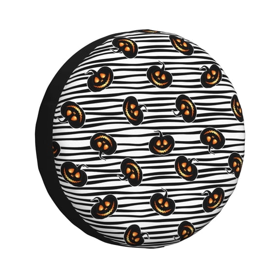 Rv Spare Tire Cover 15 inch - pumpkin halloween elements Tire Covers for Trailers, Adjustable Camper Spare Tire Cover