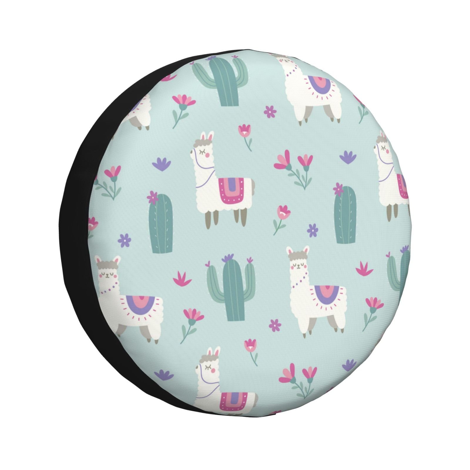 Rv Spare Tire Cover 16 In Cute Alpaca Cactus Plant Flowers Adjustable