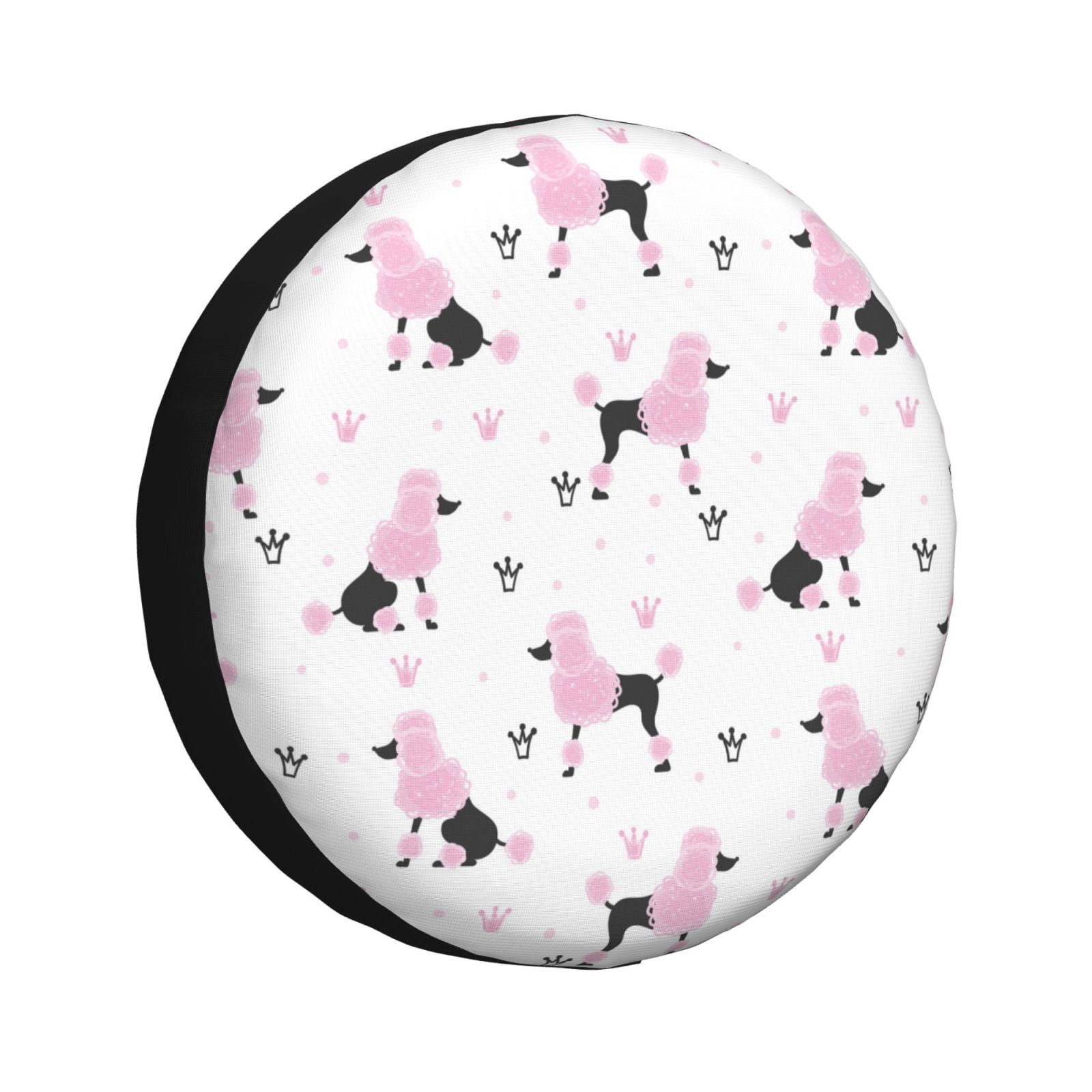 Rv Spare Tire Cover 16 In Pink Cute Poodle Dog Crown Adjustable Tire