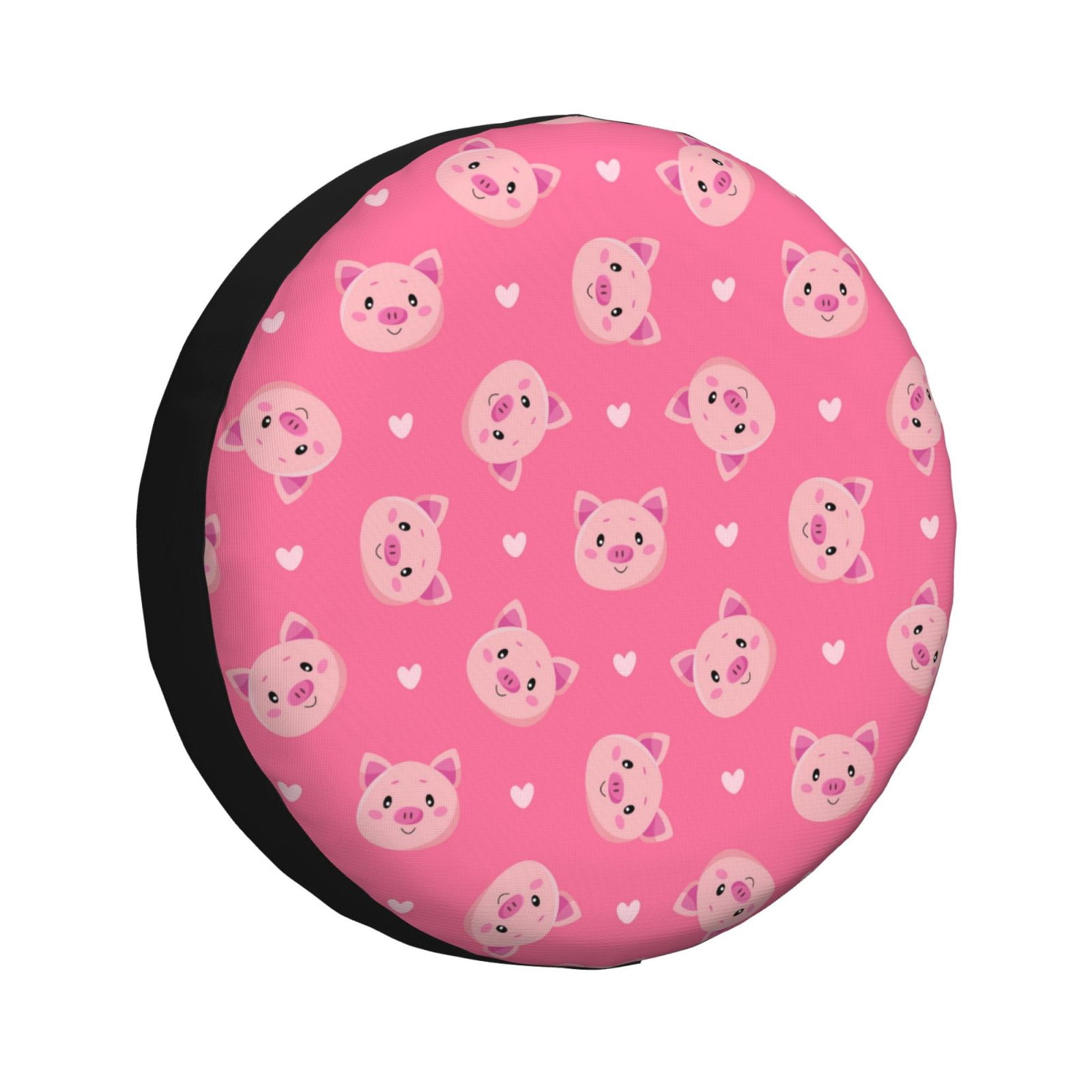 Funny Pink Pig Spare Tire Cover With Leopard Scarf – Cute RV Trailer Wheel Protector, Weatherproof & Adjustable For SUV, Camper, Truck
