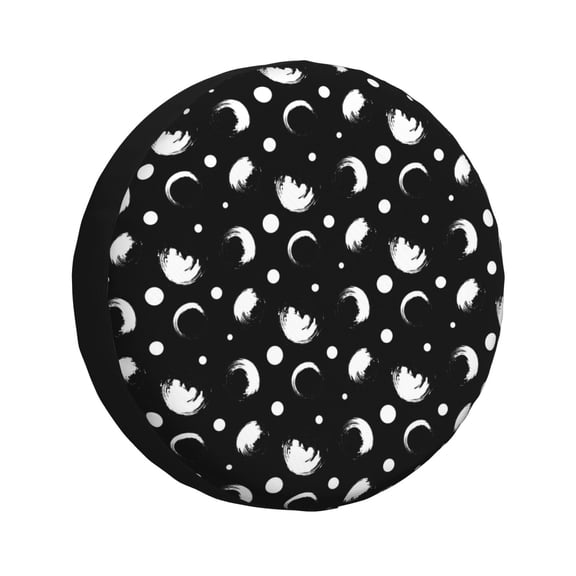 Rv Spare Tire Cover 16 inch - Abstract moon pattern Tire Covers for Trailers, Adjustable Camper Spare Tire Cover