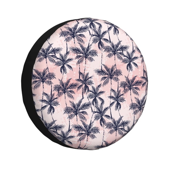 Rv Spare Tire Cover 16 inch - Abstract tropics palm trees Tire Covers for Trailers, Adjustable Camper Spare Tire Cover