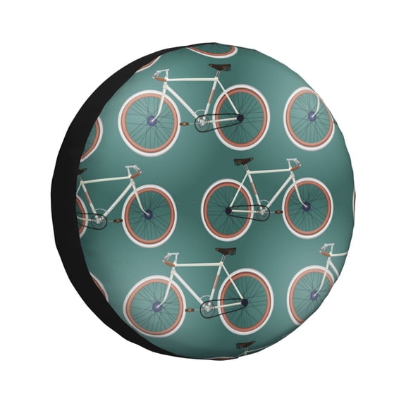 Rv Spare Tire Cover 16 inch - Bike Pattern modern Tire Covers for Trailers, Adjustable Camper Spare Tire Cover