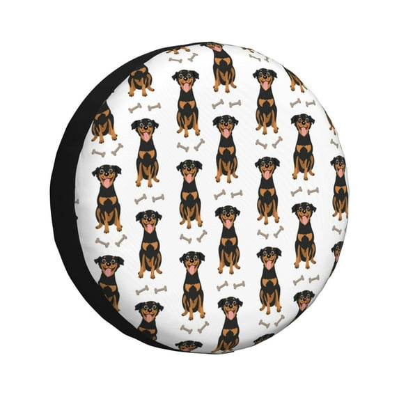 Rv Spare Tire Cover 16 inch - Bone Dog Puppy Tire Covers for Trailers, Adjustable Camper Spare Tire Cover