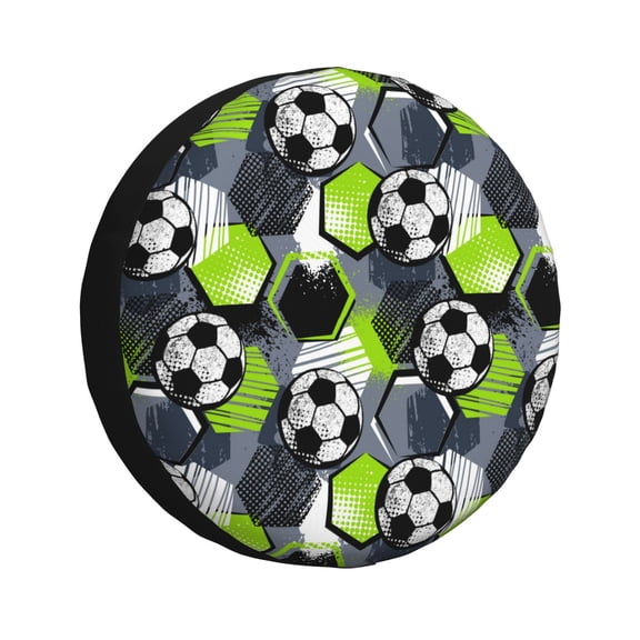 Rv Spare Tire Cover 16 inch - Football A Tire Covers for Trailers, Adjustable Camper Spare Tire Cover