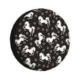 thumbnail image 1 of Rv Spare Tire Cover 16 inch - Modern Simple Horse Black White Tire Covers for Trailers, Adjustable Camper Spare Tire Cover, 1 of 7