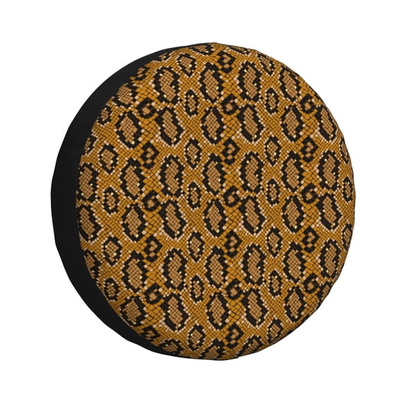 Rv Spare Tire Cover 16 inch - Modern Snake Pattern Yellow Tire Covers for Trailers, Adjustable Camper Spare Tire Cover