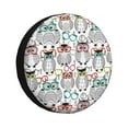 thumbnail image 1 of Rv Spare Tire Cover 16 inch - Owl with Glasses Tire Covers for Trailers, Adjustable Camper Spare Tire Cover, 1 of 7