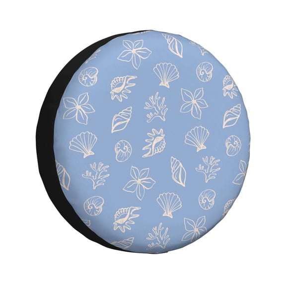 Rv Spare Tire Cover 16 inch - Sea shell ocean beach Tire Covers for Trailers, Adjustable Camper Spare Tire Cover