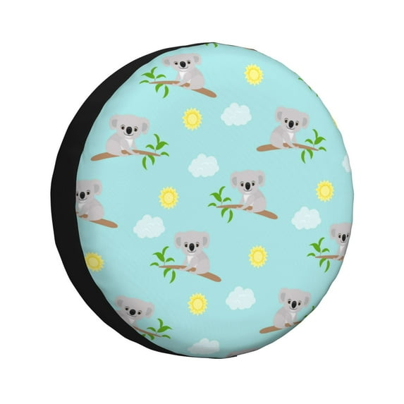 Rv Spare Tire Cover 16 inch - Sun Clouds Koala Tire Covers for Trailers, Adjustable Camper Spare Tire Cover