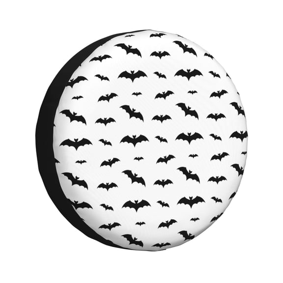 Rv Spare Tire Cover 16 inch - cool black bats halloween Tire Covers for Trailers, Adjustable Camper Spare Tire Cover
