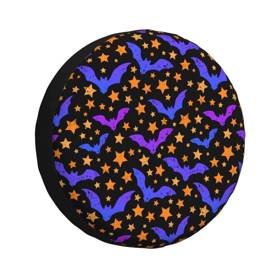 Rv Spare Tire Cover 16 inch - halloween bat star Tire Covers for Trailers, Adjustable Camper Spare Tire Cover