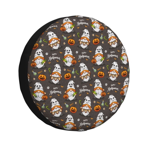 Rv Spare Tire Cover 16 inch - halloween ghost pumpkin Tire Covers for Trailers, Adjustable Camper Spare Tire Cover