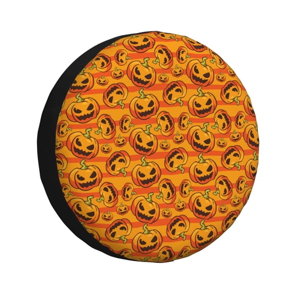 Rv Spare Tire Cover 16 inch - halloween pumpkins fun Tire Covers for Trailers, Adjustable Camper Spare Tire Cover