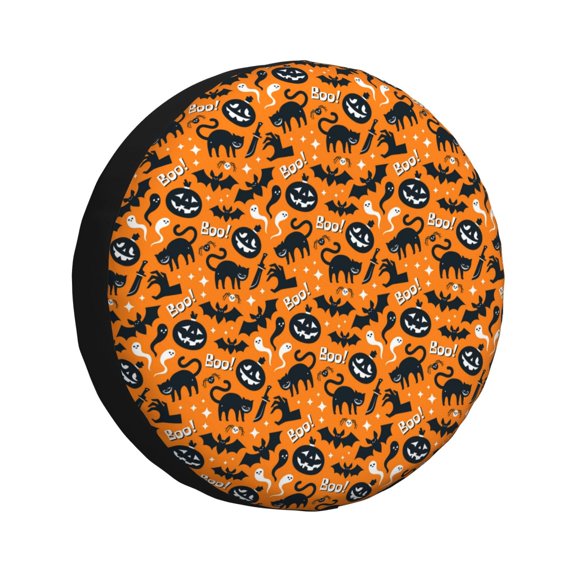 Rv Spare Tire Cover 16 inch - halloween pumpkins fun print Tire Covers for Trailers, Adjustable Camper Spare Tire Cover