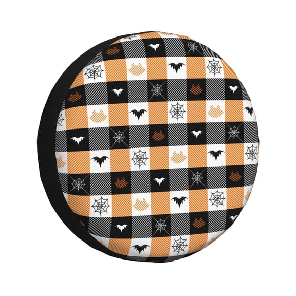 Rv Spare Tire Cover 16 inch - spider web bat halloween Tire Covers for Trailers, Adjustable Camper Spare Tire Cover