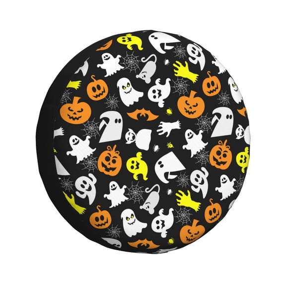 Rv Spare Tire Cover 16 inch - spider web pumpkin halloween Tire Covers for Trailers, Adjustable Camper Spare Tire Cover