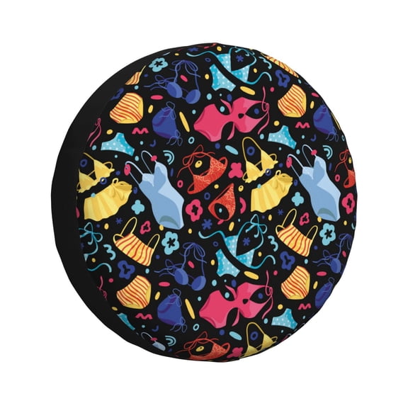 Rv Spare Tire Cover 16 inch - swimsuits bikini pattern Tire Covers for Trailers, Adjustable Camper Spare Tire Cover