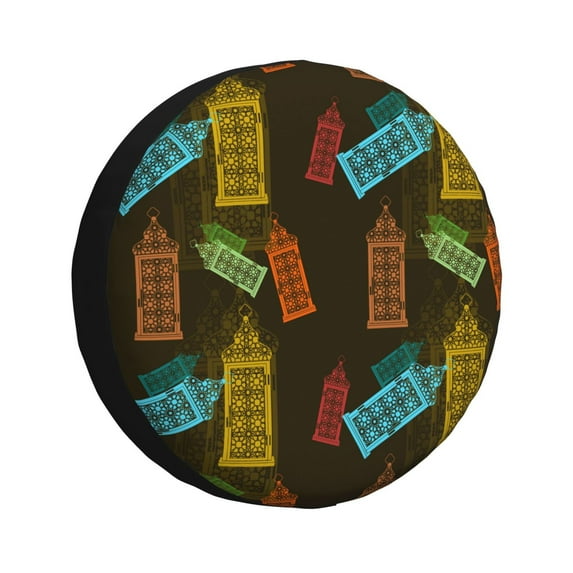 Rv Spare Tire Cover 16 inch - vintage Light Bulb Pattern a Tire Covers for Trailers, Adjustable Camper Spare Tire Cover