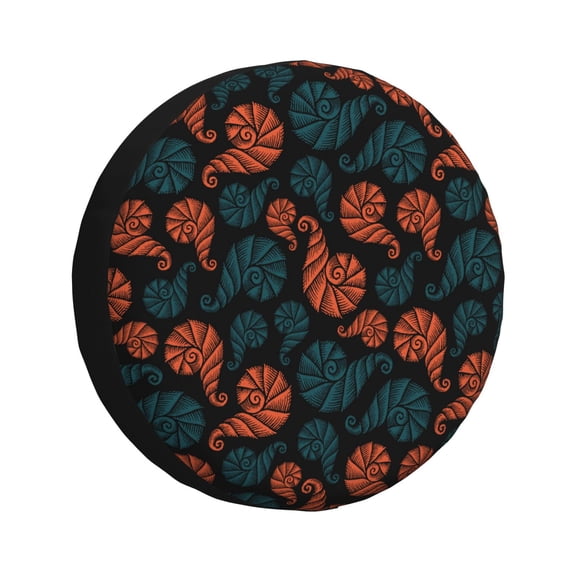 Rv Spare Tire Cover 17 inch - Abstractly Sea Shell Tire Covers for Trailers, Adjustable Camper Spare Tire Cover