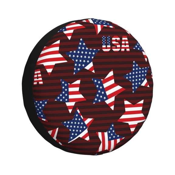 Rv Spare Tire Cover 17 inch - American Stars Tire Covers for Trailers, Adjustable Camper Spare Tire Cover