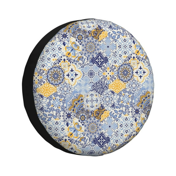 Rv Spare Tire Cover 17 inch - Colorful Mandalas Tire Covers for Trailers, Adjustable Camper Spare Tire Cover