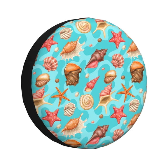 Rv Spare Tire Cover 17 inch - Conch Shells Print No.9039 Tire Covers for Trailers, Adjustable Camper Spare Tire Cover
