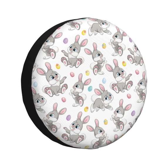 Rv Spare Tire Cover 17 inch - Cute Rabbit Tire Covers for Trailers, Adjustable Camper Spare Tire Cover