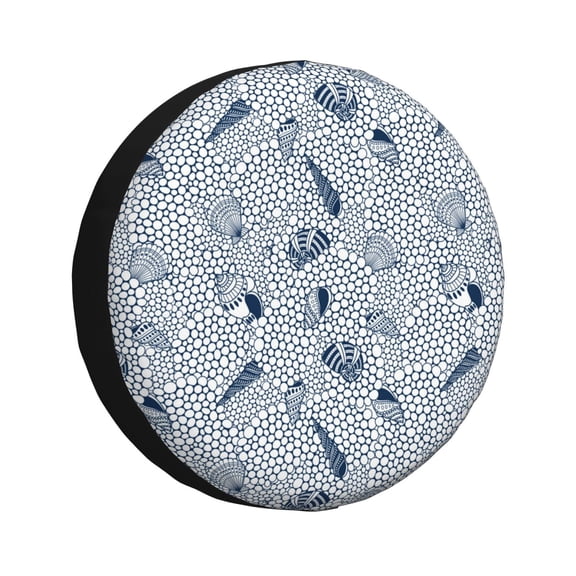 Rv Spare Tire Cover 17 inch - Shells And Sand Tire Covers for Trailers, Adjustable Camper Spare Tire Cover