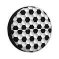 thumbnail image 1 of Rv Spare Tire Cover 17 inch - Soccer football black white print Tire Covers for Trailers, Adjustable Camper Spare Tire Cover, 1 of 7