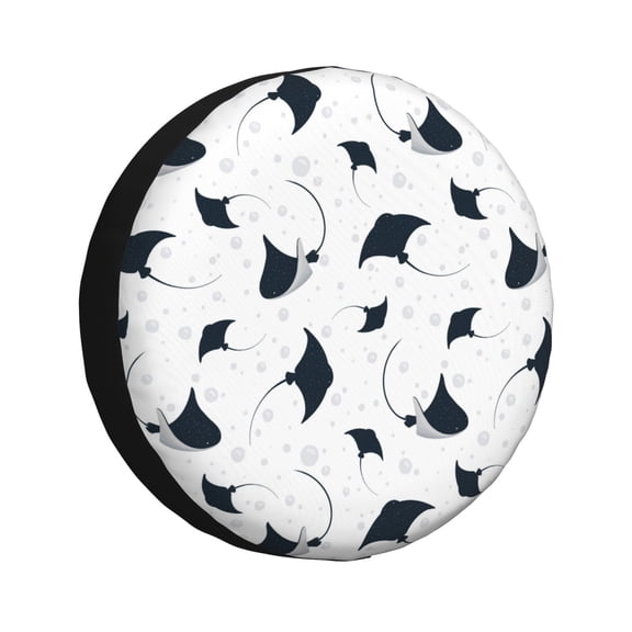 Rv Spare Tire Cover 17 inch - cool stingrays bubbles white Tire Covers for Trailers, Adjustable Camper Spare Tire Cover